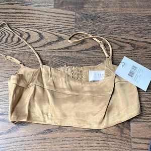 DISSH *NWT* Simone Gold Satin Cropped Bralette Size US4/AUS08